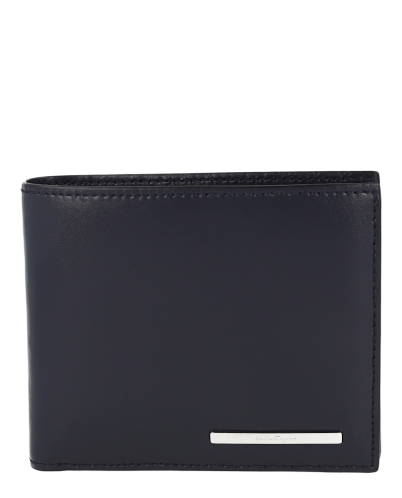 Pre-owned Ferragamo Men's Leather Bifold Wallet In Blue
