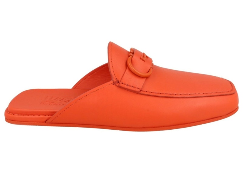 Ferragamo Leather Mules Red