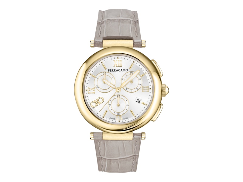 Pre-owned Ferragamo Women's  Legacy Chronograph Sfu200123 Watch In Stainless Steel