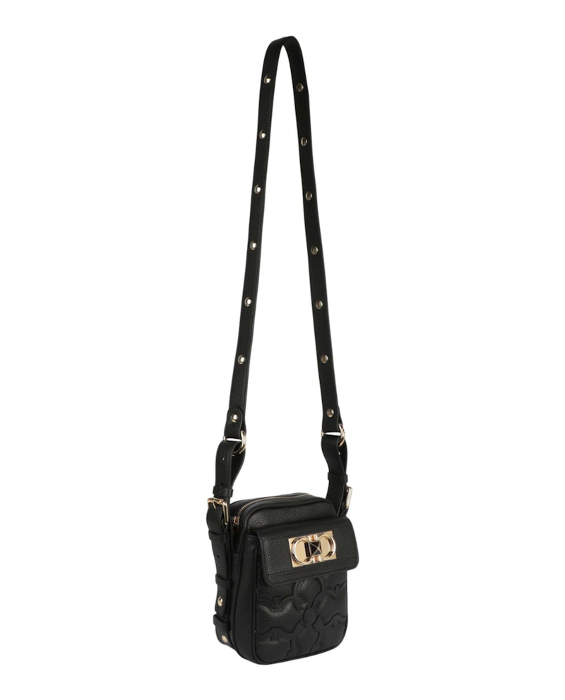 Ferragamo Logo Embossed Crossbody Black