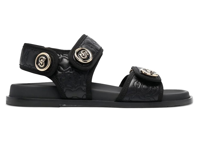 SALVATORE FERRAGAMO ロコ ティテル フォルトオハ トトハック Ferragamo Logo-Plaque Detail Sandals Black (Women's