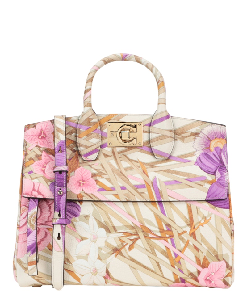 Pre-owned Ferragamo Women's  Medium The Studio Top Handle In Multi