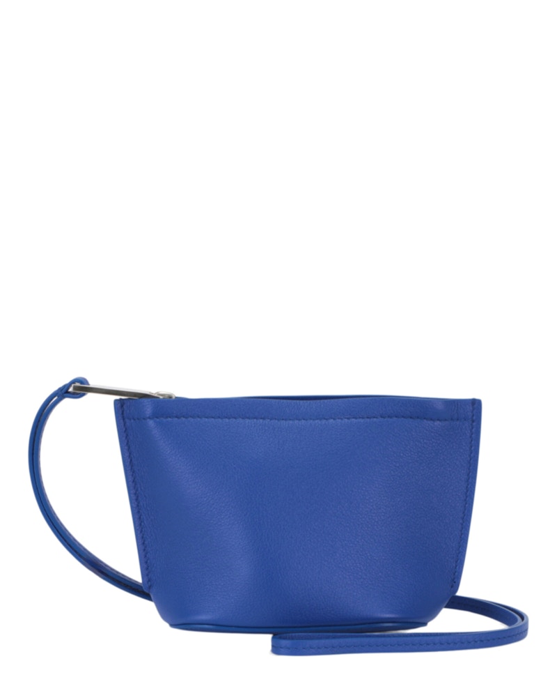 Pre-owned Ferragamo Men's Micro Logo Pouch In Blue
