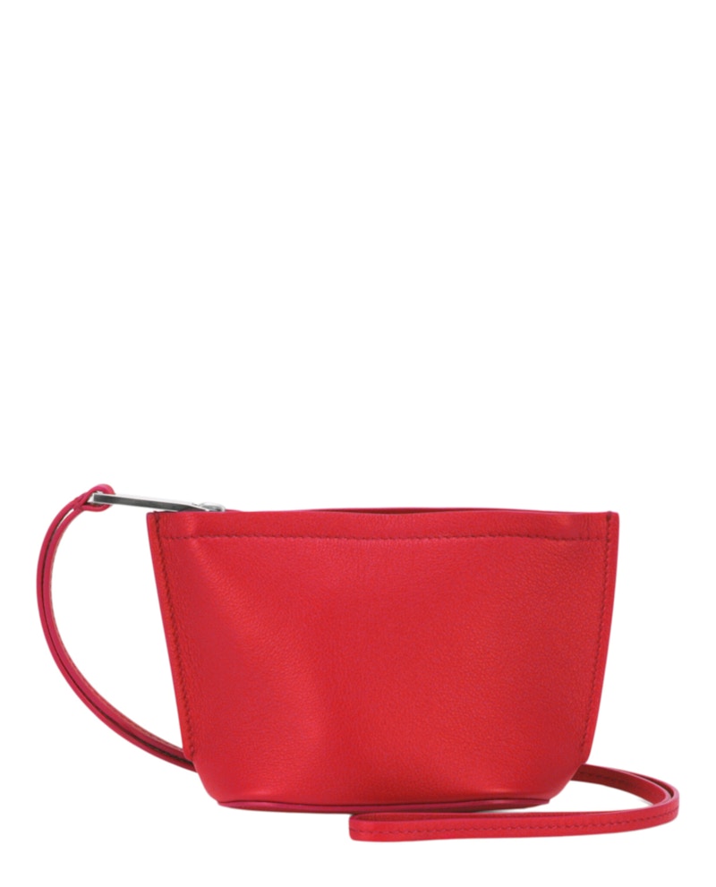 Pre-owned Ferragamo Men's Micro Logo Pouch In Red