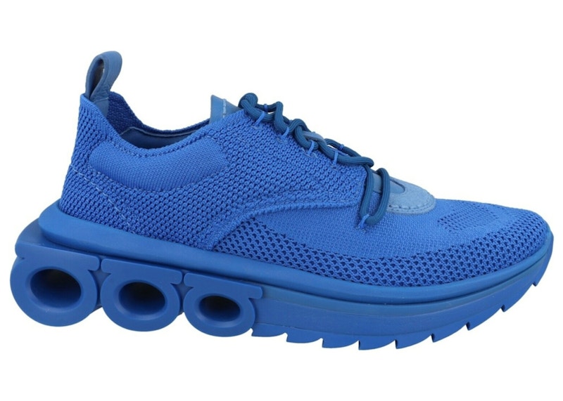 Men's Ferragamo Nima Knit LowTop Sneakers in Blue