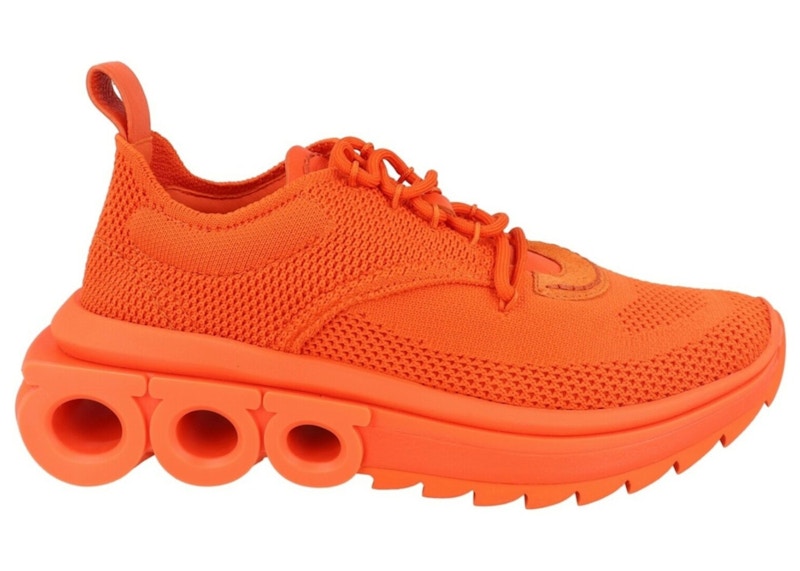 Ferragamo Nima Knit LowTop Sneakers (Women's) in Orange