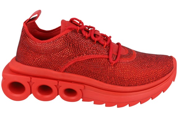 Ferragamo Nima Strass Crystal Embellished Sneakers Red (Women's)