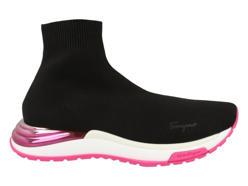 Pre-owned Ferragamo Ninette Hightop Sock Sneakers (women's) In White
