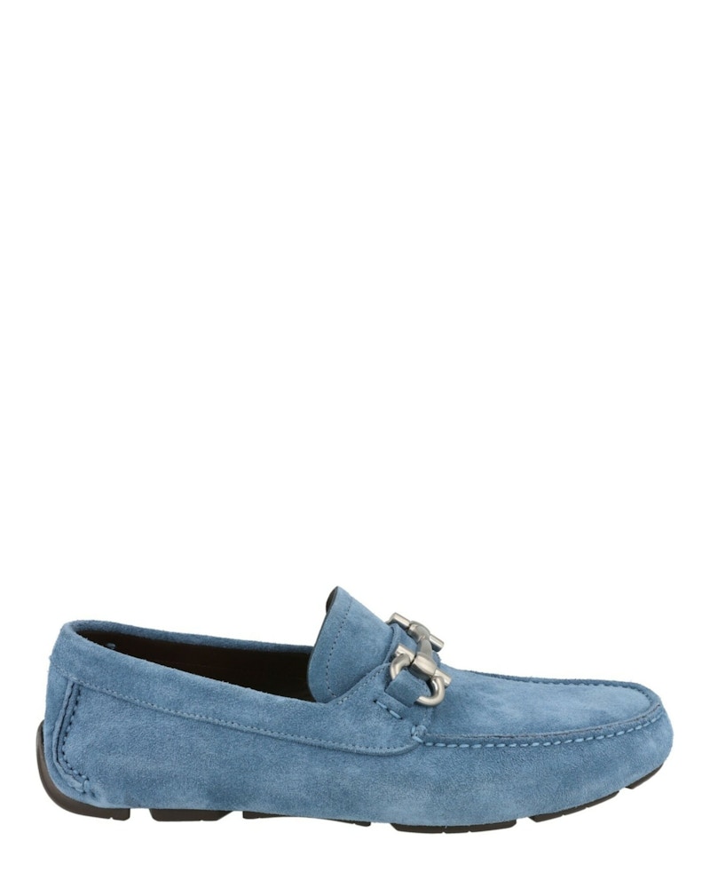 Ferragamo Parigi Eco Suede Drivers Light Blue