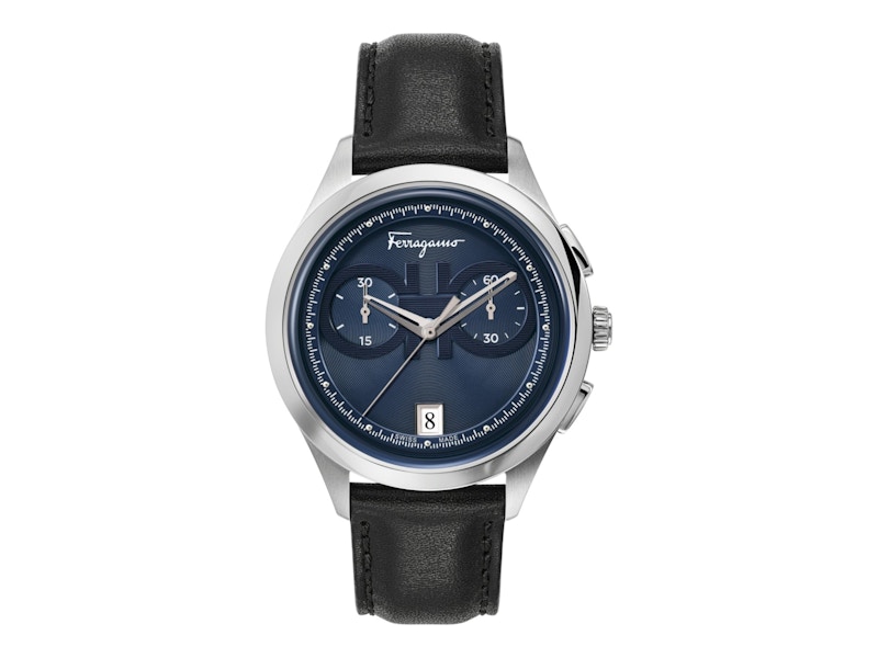 Pre-owned Ferragamo Men's  Racing Chronograph Sfyi00221 Watch In Stainless Steel In Silver