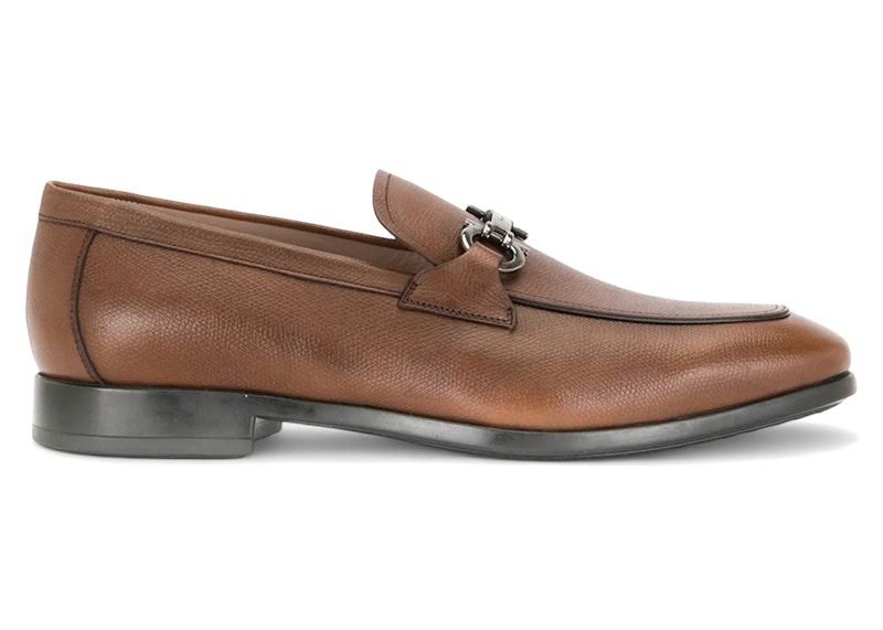 Pre-owned Ferragamo Men's  Ree Gancini Loafers Sneakers In Brown