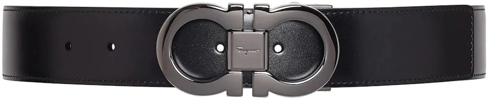 Ferragamo Reversible And Adjustable Gancini Belt Black/Auburn in Calfskin  Leather with Silver-tone - US