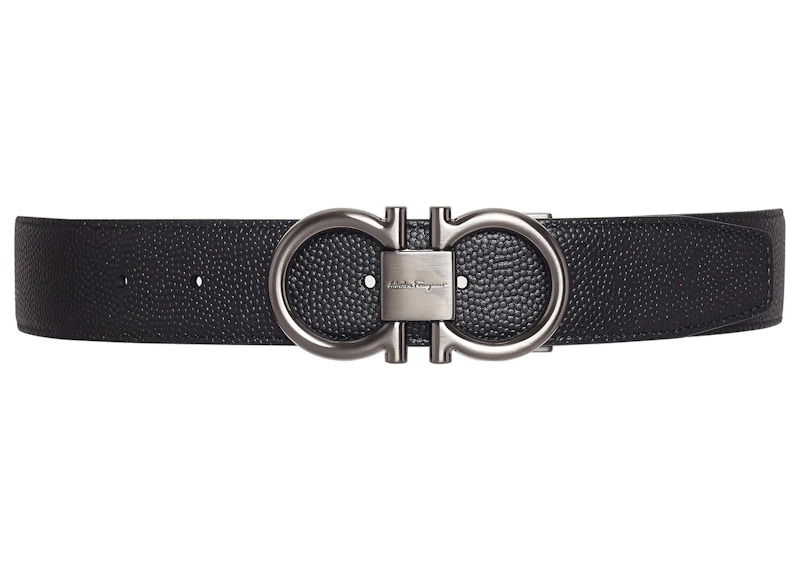 Adjustable Gancini Belt Black/Chocolate 