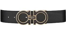 Ferragamo Reversible And Adjustable Gancini Belt Black/Gold