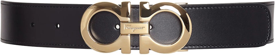 Ferragamo Reversible and Adjustable Gancini Belt 675542 586940 Black/Dark Brown