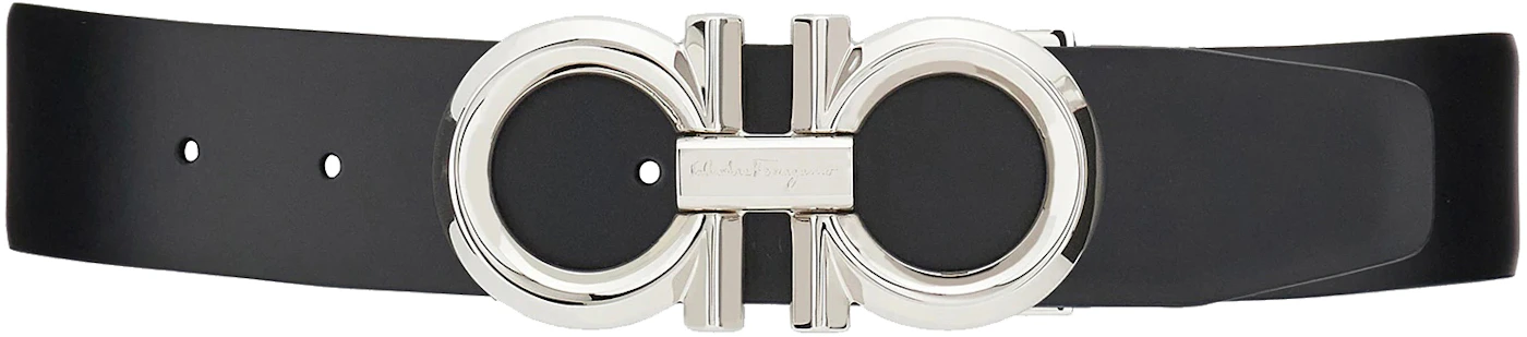 Ferragamo Reversible & Adjustable Gancini Belt - Black/Hickory • Price »
