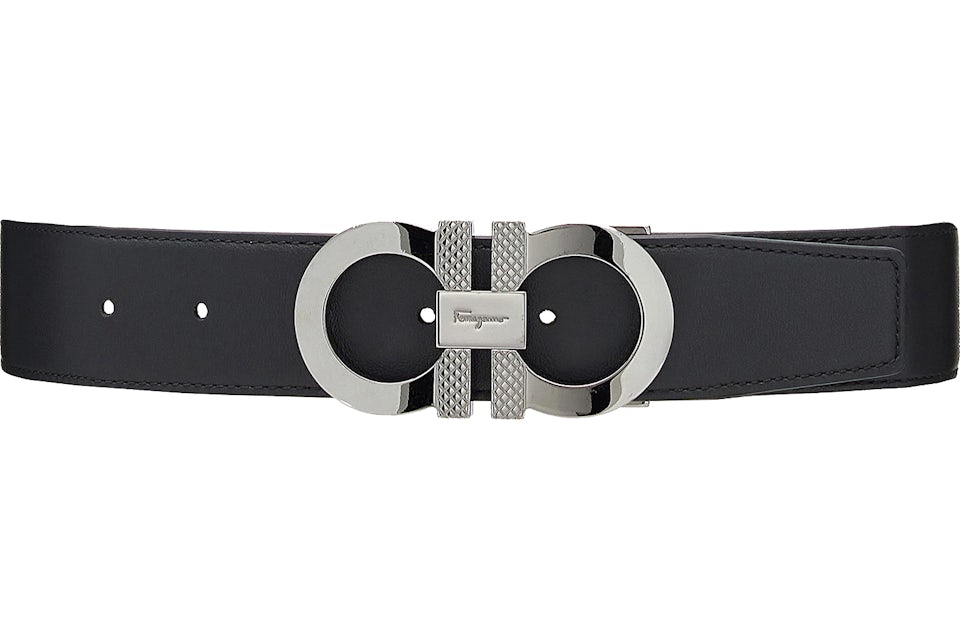 Ferragamo Men Reversible and Adjustable Belt Black