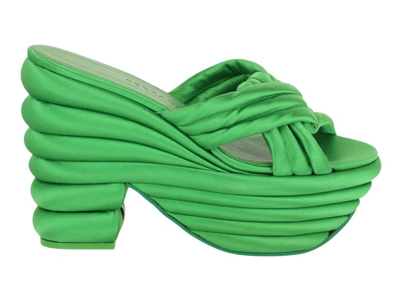 Pre-owned Ferragamo Rey Platform Sandals (women's) Sneakers In Green
