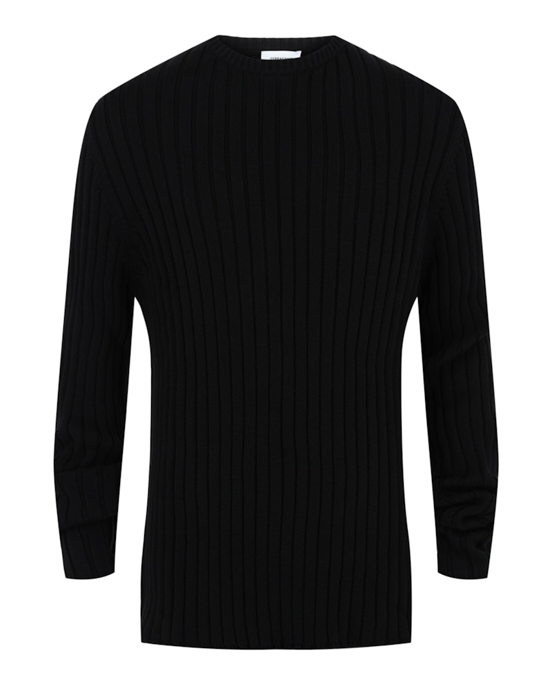 Maglione in maglia a costine Ferragamo nero
