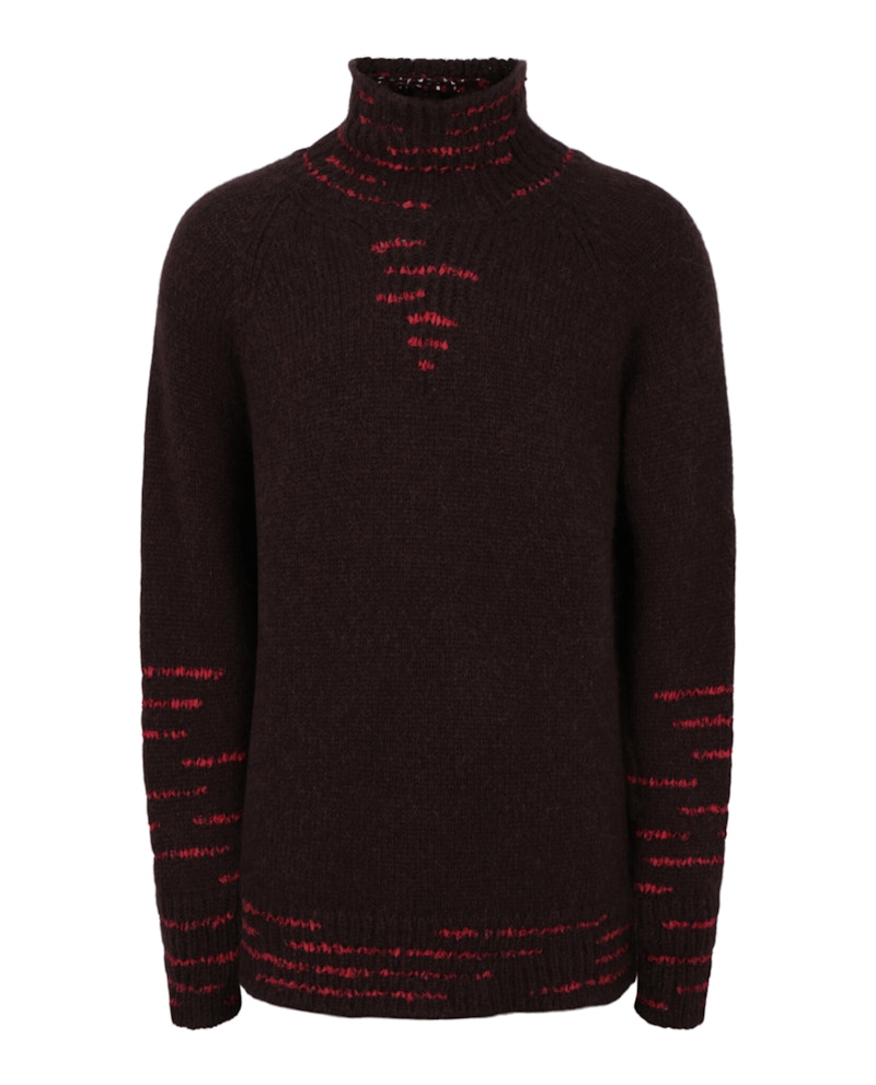 Ferragamo Ribbon Stitched Sweater Dark Brown