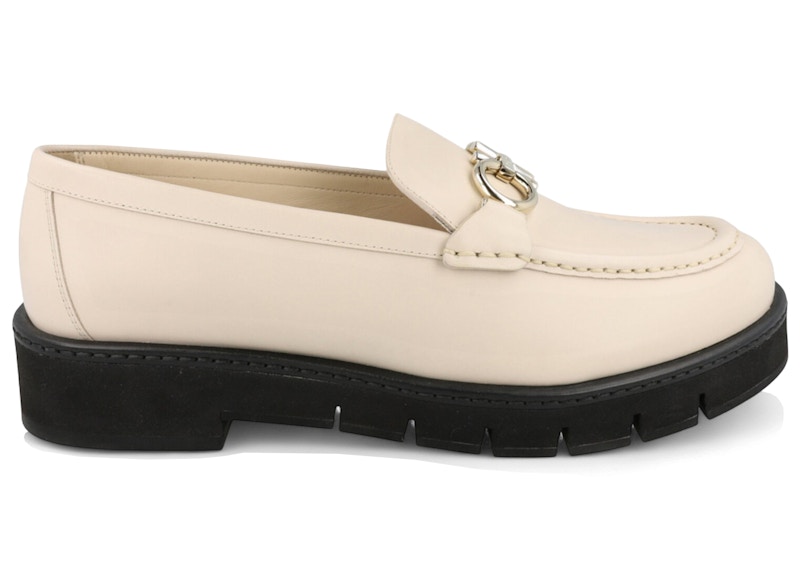 Ferragamo Rolo Leather Loafers White (Women's)