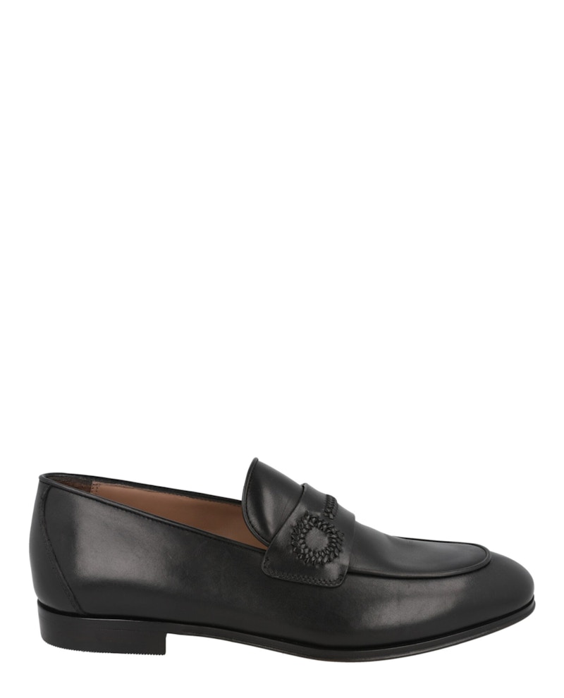 Ferragamo Rost Leather Loafers Black