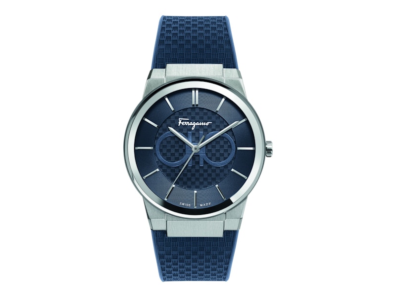 Pre-owned Ferragamo Men's Sapphire Sfhp00120 Watch In Stainless Steel In Silver