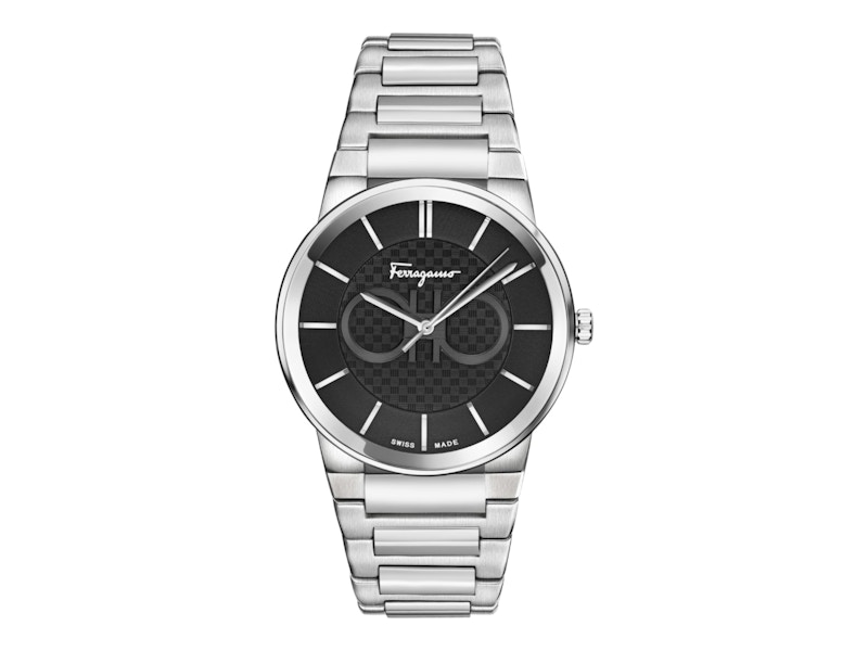 Pre-owned Ferragamo Men's Sapphire Sfhp01124 Watch In Stainless Steel In Silver