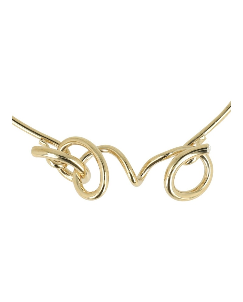 Ferragamo Gold Ferragamo Sculptural Semi-Rigid Collar