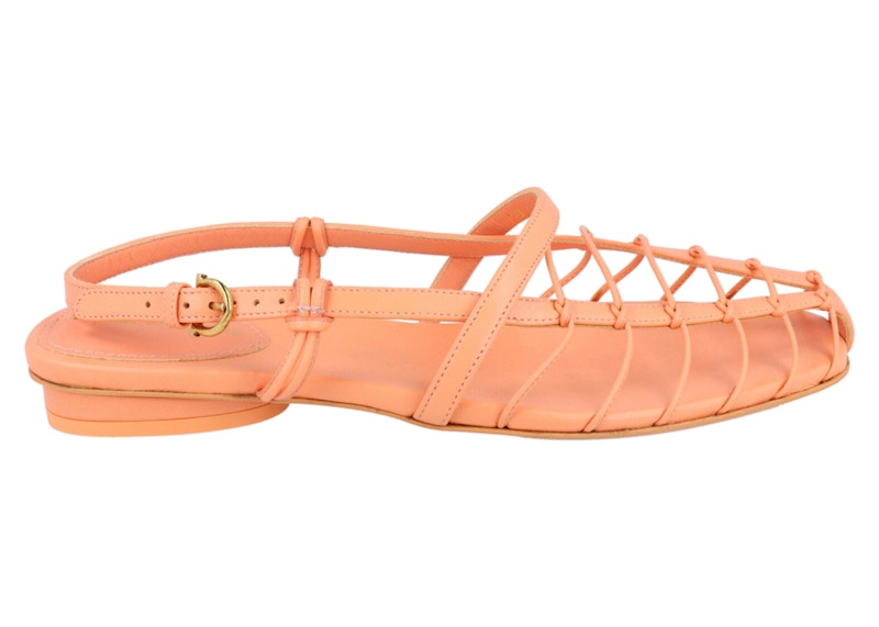 Salvatore Ferragamo ★HAILEY X10 Ferragamo Shay 10 Caged Slingback Sandals Light Pink (Women's