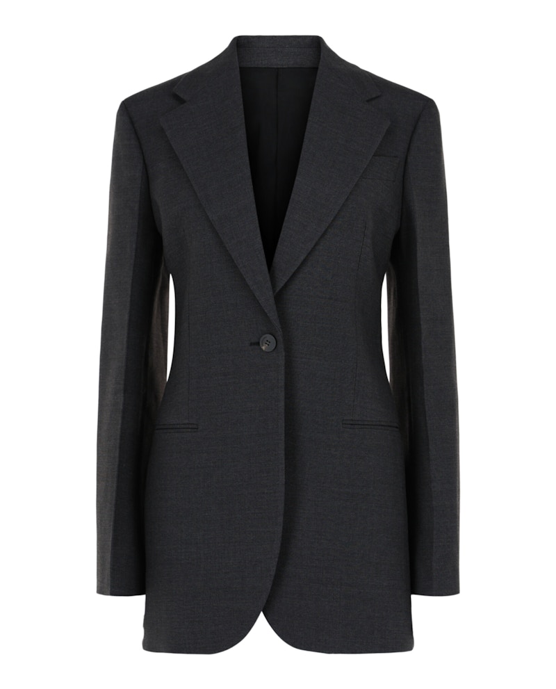 Pre-owned Ferragamo Women's  Singlebreasted Wool Blazer In Grey In Gray