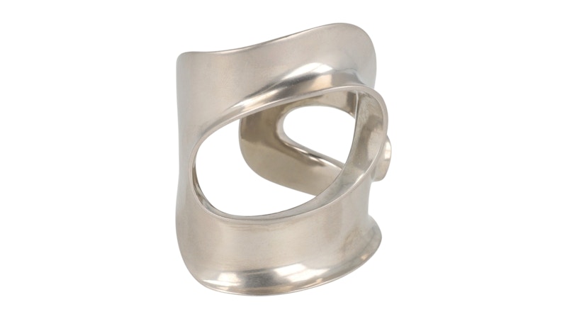 Ferragamo Small Sculptural Cutout Cuff Silver