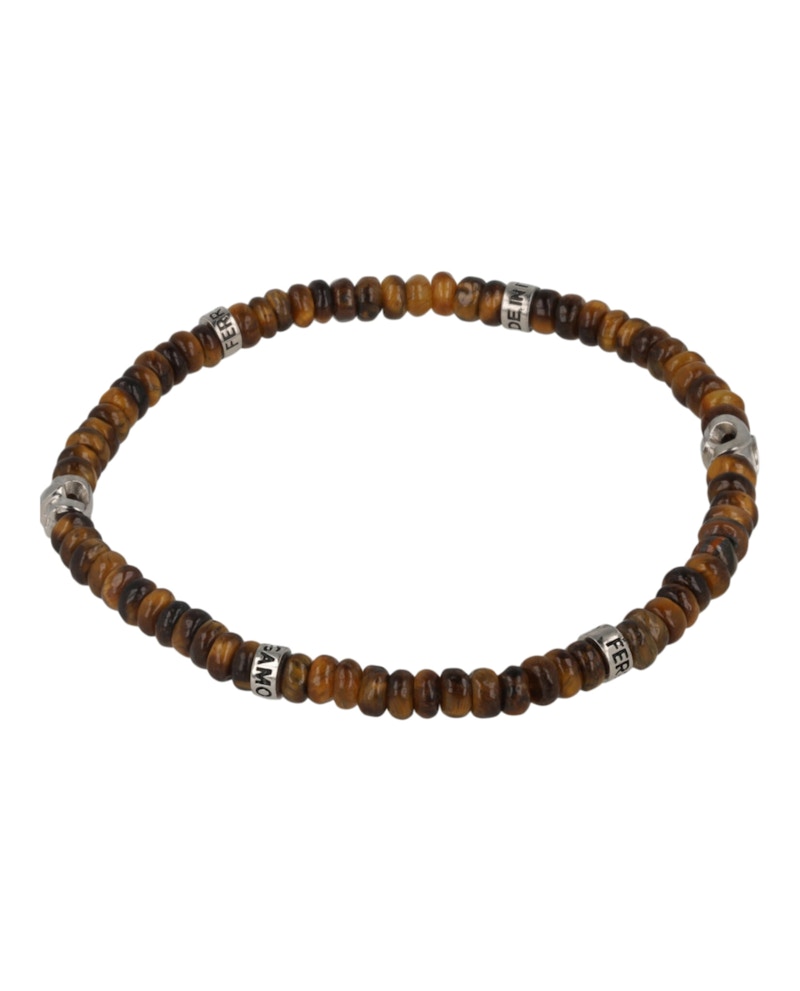 Ferragamo Multi Ferragamo Small Tiger Eye Beadstone Bracelet