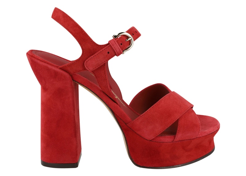 Sandales à plateforme Sonya en daim Ferragamo Rust (Femmes)