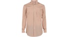 Ferragamo Striped Button-Up Shirt Beige Khaki
