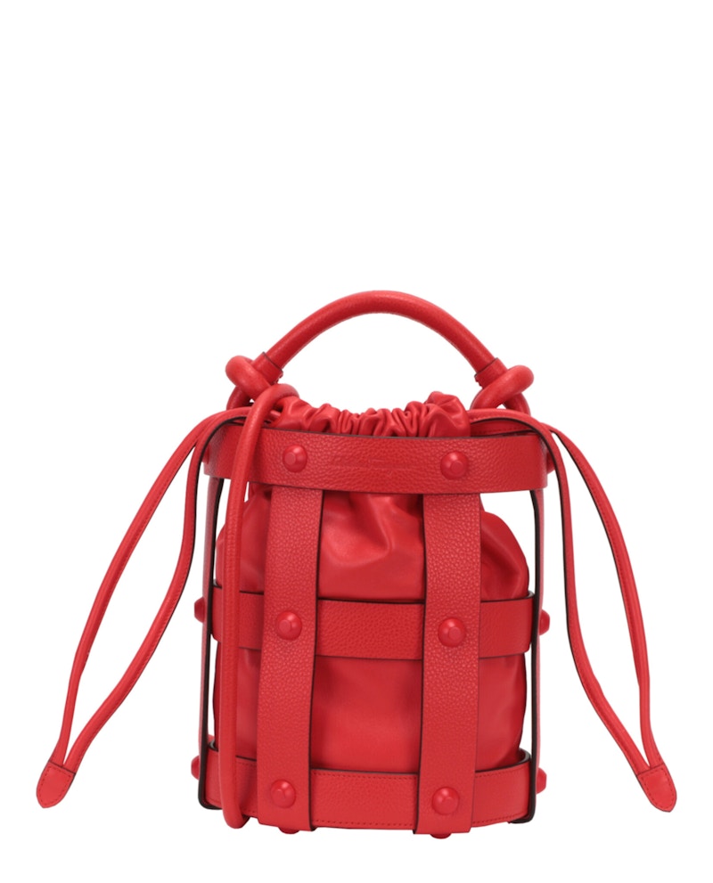 Borsa a secchiello Ferragamo Stud Cage rossa