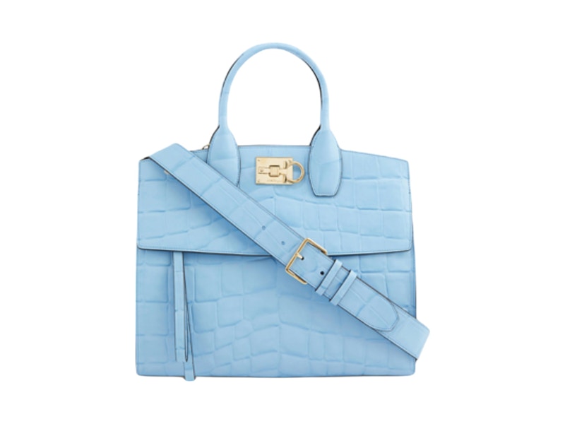 Ferragamo Studio Soft Shoulder Bag Blue