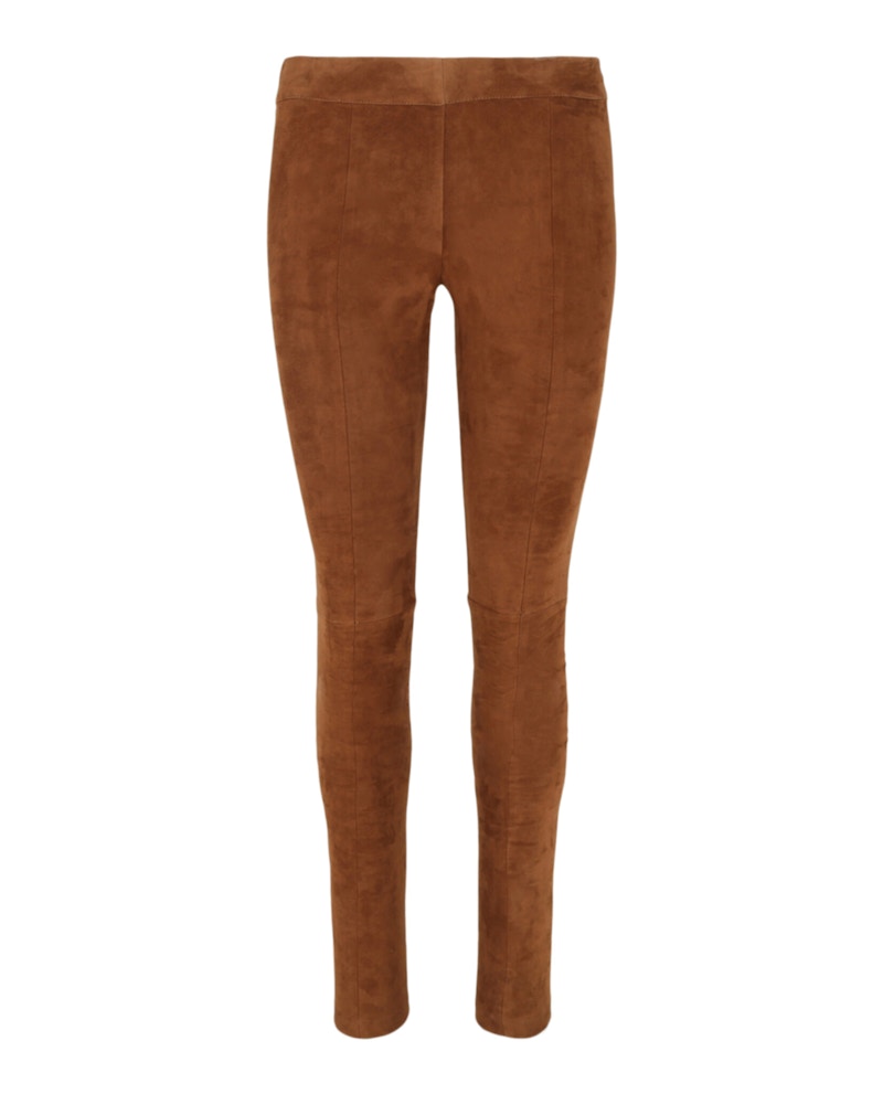Pre-owned Ferragamo Women's  Suede Leggings In Brown