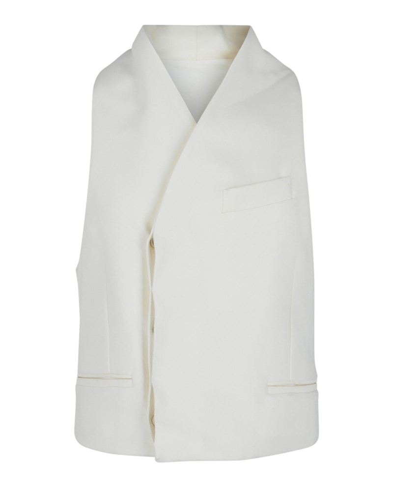 Pre-owned Ferragamo Men's Surplice Vest In White