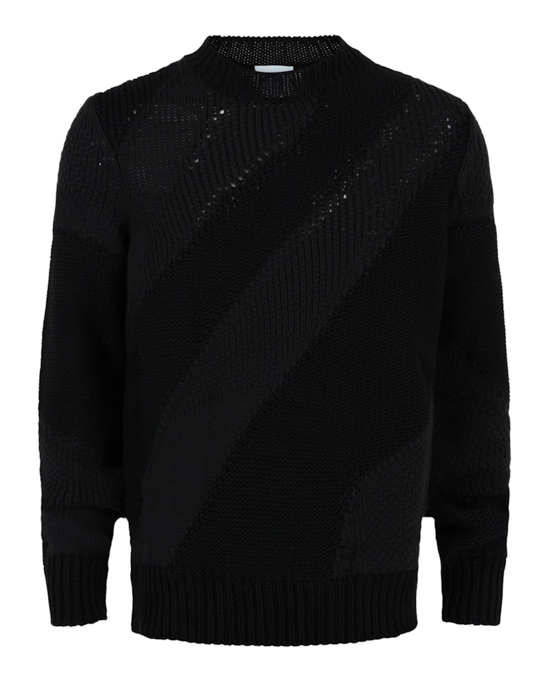 Ferragamo Textured Cable Knit Sweater Black