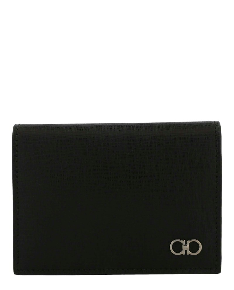 Ferragamo Textured Gancini Wallet Black