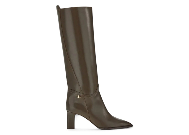 Pre-owned Ferragamo Torris Heeled Kneelength Boots (women's) Sneakers In Brown