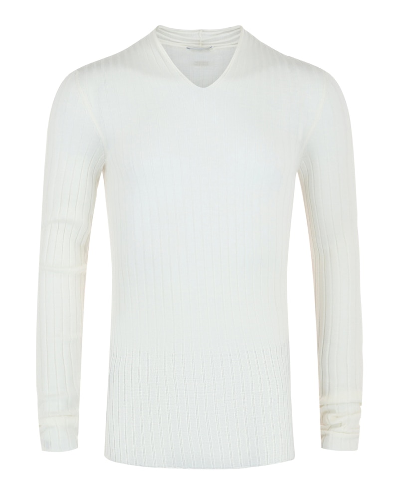Pre-owned Ferragamo Men's Vneck Knit Sweater In White
