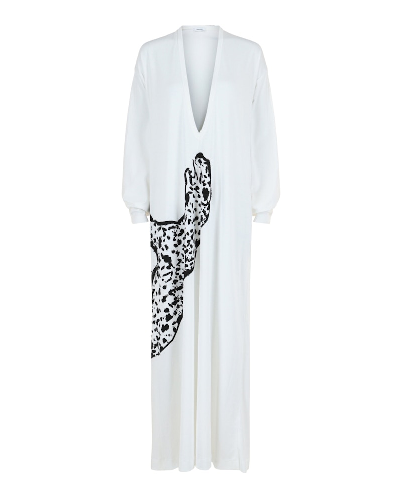 Pre-owned Ferragamo Women's  Vneck Oversized Maxi Dress In White