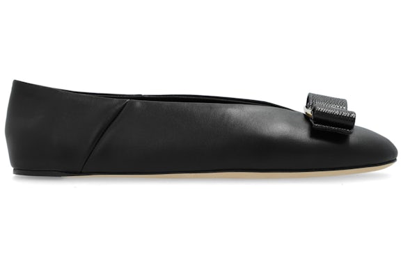 Ballerine à nœud Ferragamo Vara, noire, noire (pour femmes)