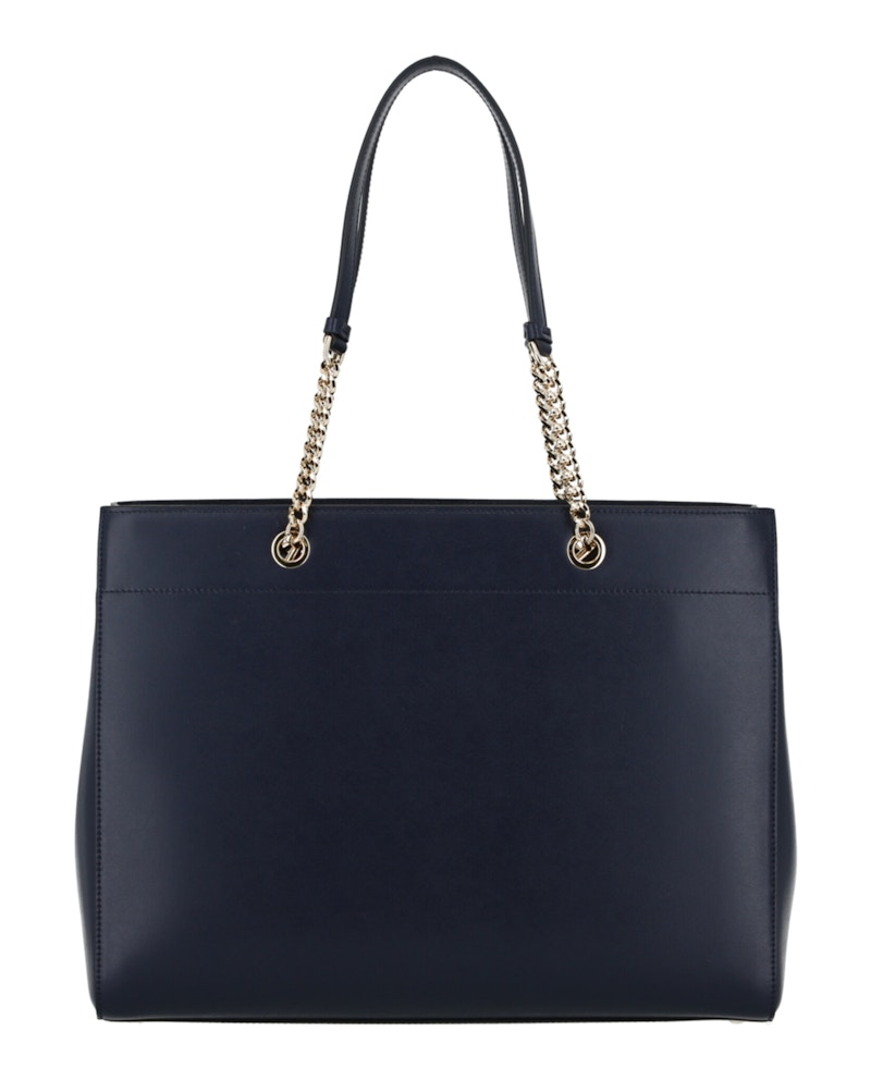 Ferragamo Vara Bow Smooth Leather Tote Navy