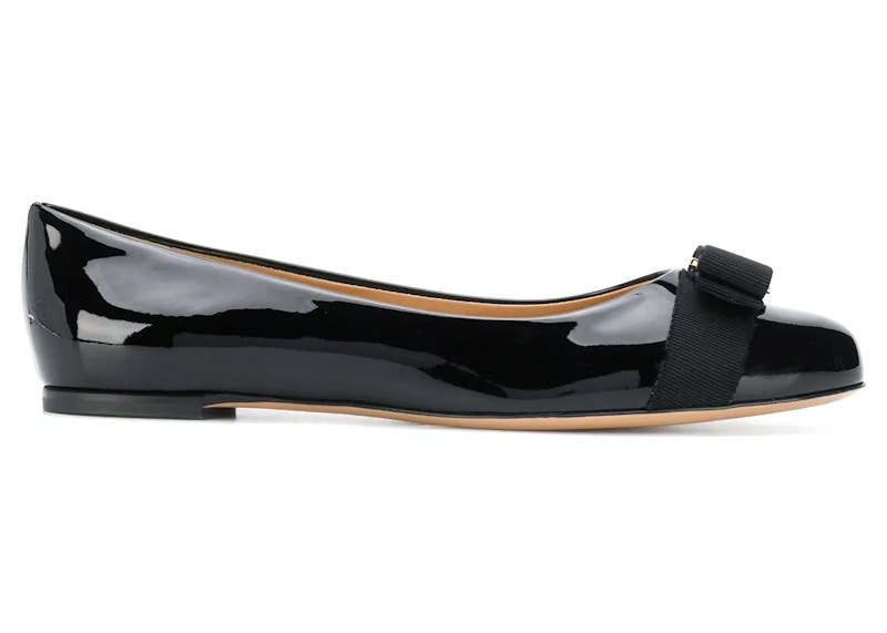 Ferragamo Varina Ballerina Shoes Black (Women's
