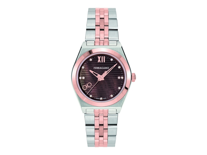 【FERRAGAMO】Vega New Diamond Watch ブラウン文字盤 28mm Ferragamo Mens Watches | Direct Luxury
