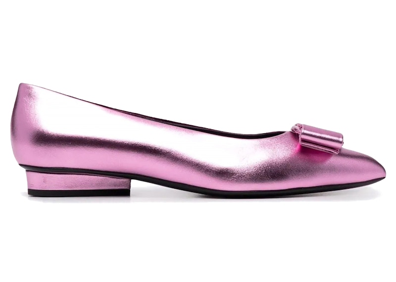 【Bow】Ferragamo ピンクリボンヒール Ferragamo Viva Bow-Detail Ballerina Shoes Pink (Women's
