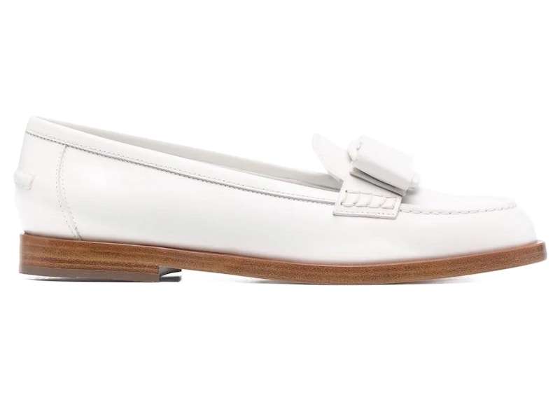 Ferragamo Viva Bow-Embellished Loafers White (Women's